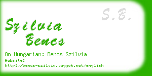 szilvia bencs business card